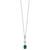 Sterling Silver Rh-plated Green and White CZ 16in w/2in ext Necklace