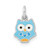 Sterling Silver RH-plated Multi-color Enameled Owl Children's Pendant