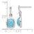 Sterling Silver RH-plated Oval Turquoise Drop Post Earrings