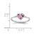 Sterling Silver RH-plated Pink & Purple Enameled Heart Children's Ring - QR-DF2263CC-1117