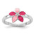 Sterling Silver RH-plated Pink Enameled & CZ Flower Children's Ring - QR-D2D8F8A4-6286