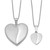 Sterling Silver RH-plated Pol & Satin Heart Locket & Pendant Necklace Set