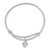 Sterling Silver RH-plated Polished & D/C Heart Adjustable Baby Bangle