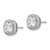 Sterling Silver RH-plated Polished & Textured 7mm CZ Halo Post Earrings