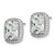 Sterling Silver RH-plated Polished 10x8mm Cushion CZ Halo Post Earrings
