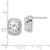 Sterling Silver RH-plated Polished 10x8mm Cushion CZ Halo Post Earrings