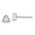 Sterling Silver RH-plated Polished 4mm CZ Triangle Post Stud Earrings