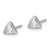Sterling Silver RH-plated Polished 4mm CZ Triangle Post Stud Earrings