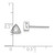 Sterling Silver RH-plated Polished 4mm CZ Triangle Post Stud Earrings