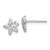Sterling Silver RH-plated Polished and Textured Starfish Earrings