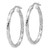 Sterling Silver Rh-plated Polished and Textured Twisted Oval Hoop Earrings - QE-8F7FB50B-5345