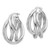 Sterling Silver RH-plated Polished and Twisted Fancy Oval Hoop Earrings