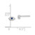 Sterling Silver RH-plated Polished Blue & White CZ Eye Post Earrings