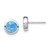 Sterling Silver RH-plated Polished Blue Created Opal Round Stud Earrings - QE-9EF131C9-5957