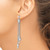 Sterling Silver RH-plated Polished CZ & Multi-Chain Post Dangle Earrings