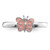 Sterling Silver RH-plated Polished Pink Enameled Butterfly Children's Ring - QR-18D404D6-3406