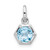 Sterling Silver Rh-plated Polished Solitaire Sky Blue Topaz Charm Pendant