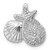 Sterling Silver Rh-plated Polished Starfish,Sand Dollar & Shell Chain Slide