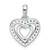 Sterling Silver RH-plated Rainbow Crystal Double Heart Children's Pendant