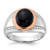 Sterling Silver RH-plated Rose Gold-plated Onyx and CZ Ring - QR-0A067A74-3571