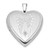 Sterling Silver RH-plated Satin/Polished Angel Wings 20mm Heart Locket