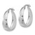 Sterling Silver RH-plated Sparkle Texture Tapered Round Hoop Earrings