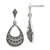 Sterling Silver RH-plated Textured Marcasite Teardrop Post Dangle Earrings