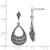 Sterling Silver RH-plated Textured Marcasite Teardrop Post Dangle Earrings