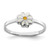Sterling Silver RH-plated White & Yellow Enameled Daisy Children's Ring - QR-148AD6AB-2741