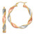 Sterling Silver RH-Plated Yellow/Rose Vermeil D/C 5mmTwisted Hoop Earrings