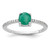 Sterling Silver Rh-plated-plated  1.0EM Emerald and .12WT White Topaz Ring - QR-26A9DE38-8591
