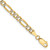 14K 8 inch 3.9mm Semi-Solid with Rhodium Pav‚ Figaro with Lobster Clasp Bracelet
