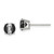 Sterling Silver RH-pltd Black/White 6mm Round CZ Basket Set Stud Earrings