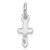 Sterling Silver RH-pltd Child's Apr Clear Preciosca Crystal Cross Pendant