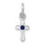 Sterling Silver RH-pltd Child's Sept Blue Preciosca Crystal Cross Pendant