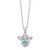 Sterling Silver RH-pltd CZ Dec Birthstone Angel Ash Holder 18in Necklace