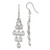 Sterling Silver RH-pltd Polished Fancy Pear CZ Chandelier Dangle Earrings