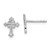 Sterling Silver RH-pltd Polished Textured Budded Cross Post Earrings