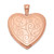 Sterling Silver Rose Gold-plated 24mm Swirl Design Heart Locket