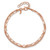 Sterling Silver Rose Gold-plated CZ 2 Strand 6.75in w/1in ext. Bracelet