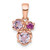 Sterling Silver Rose Gold-plated Polished Round Amethyst, Pink Quartz and Rhodolite Garnet Pendant