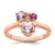 Sterling Silver Rose Gold-plated Polished Round Amethyst, Pink Quartz and Rhodolite Garnet Size 6 Ring