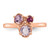 Sterling Silver Rose Gold-plated Polished Round Amethyst, Pink Quartz and Rhodolite Garnet Size 6 Ring