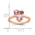 Sterling Silver Rose Gold-plated Polished Round Amethyst, Pink Quartz and Rhodolite Garnet Size 6 Ring