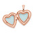 Sterling Silver Rose Gold-plated Satin and Polished 2-Frame Heart Locket