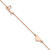Sterling Silver Rose Tone Love and Heart 9in Plus 1in ext Anklet