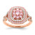Sterling Silver Rose-plated Pink and White CZ Cushion Ring - QR-D444C04A-8478