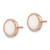 Sterling Silver Rose-Tone Created Opal & CZ Round Halo Post Earrings