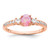 Sterling Silver Rose-tone Created Pink Opal and CZ Ring - QR-220917E7-1687