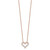 Sterling Silver Rose-tone CZ Heart w/ 2in ext. Necklace